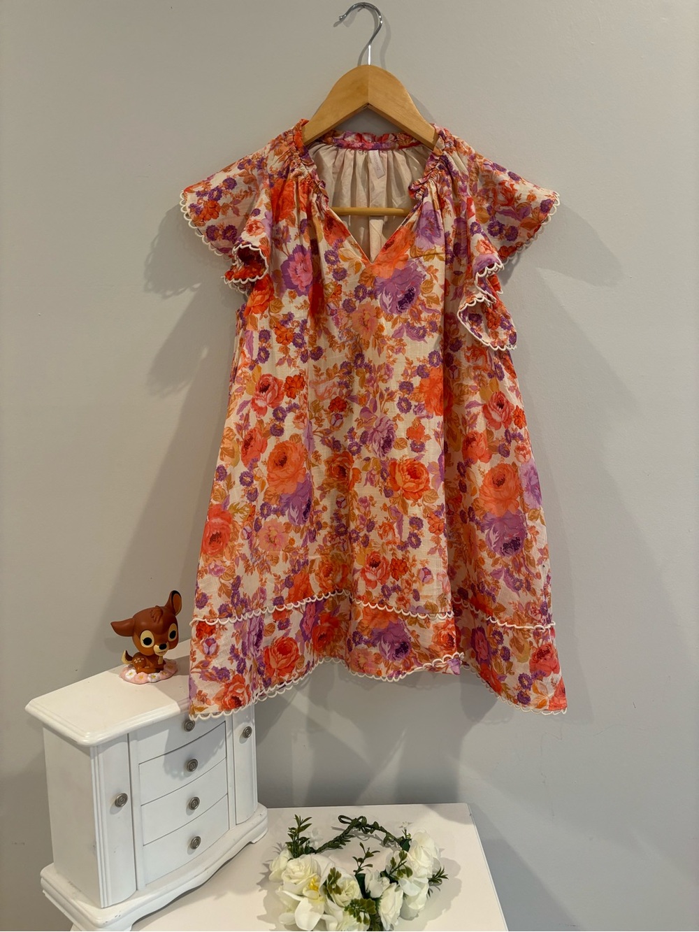 Zimmerman Size 8 Girls Floral  Flutter Sleeve Dress